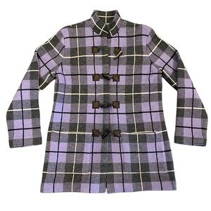 Doncaster Lavender/Grey Wool Plaid Knit Jacket Medium